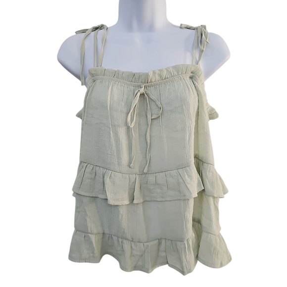 NWT Anthropologie Blu Pepper Womens Green Cami Tank Top Size L Boho Summer Y2K - Picture 1 of 4